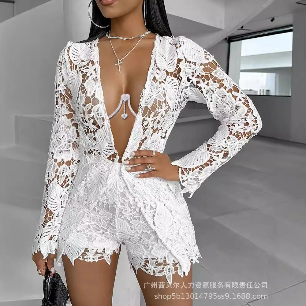 Women Formal Wear Tops - Women Sexy Short Sets Hollow Out