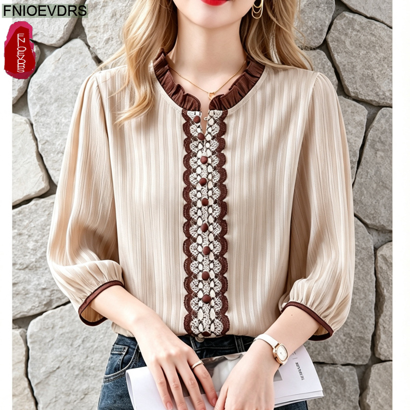 Women Formal Wear Tops - Retro Vintage Stand Collar Tops Blouses