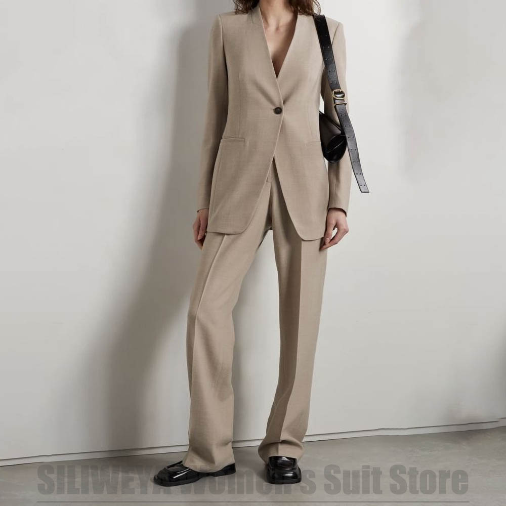 Women Formal Wear Tailor - Women's Suit Fashion V Neck Single