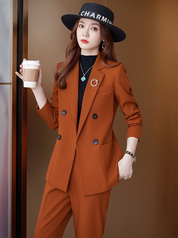Women Formal Wear Tailor - Women's 2-Piece Business Suit Set, Double