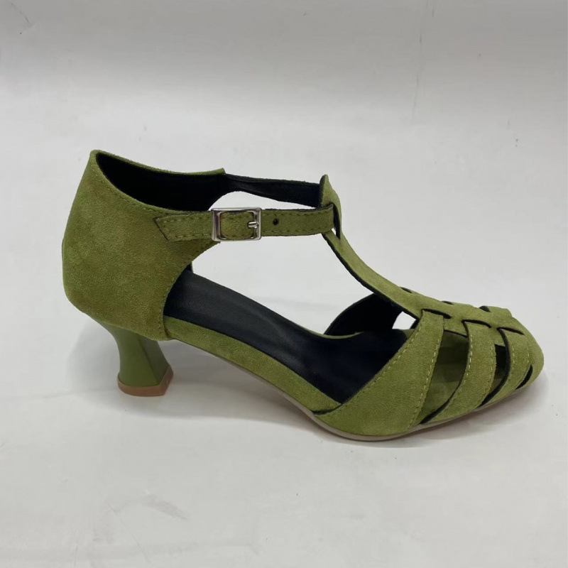 Women's Green Suede Kitten Hee - Women Formal Wear For Office review and price