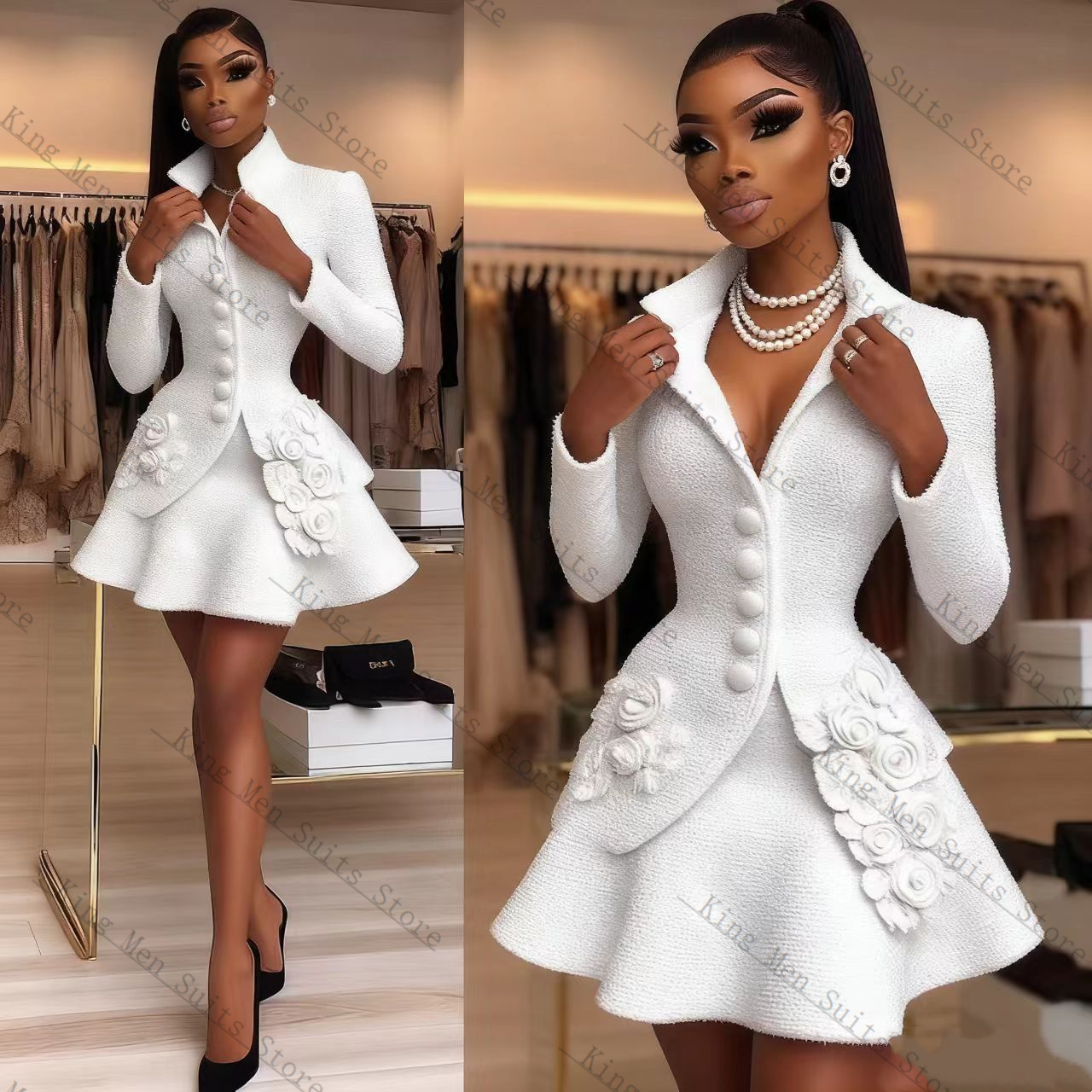 Luxury White Women Suit Set 2  - Women'S Formal Jackets To Wear With Dresses review and price