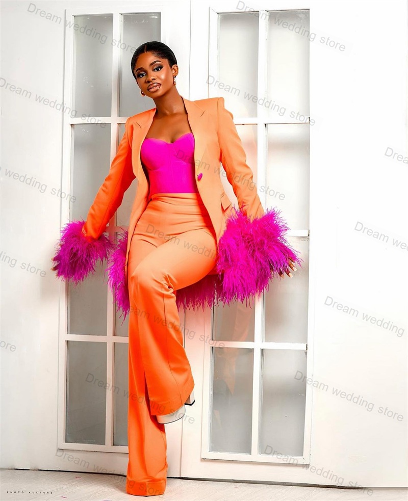 Ostrich Feather Orange Women S - Women Formal Wear Tailor review and price