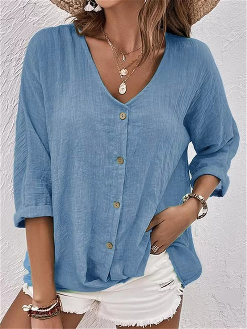 Elegant Buttons Solid Blouse S - Women Formal Wear Tops review and price