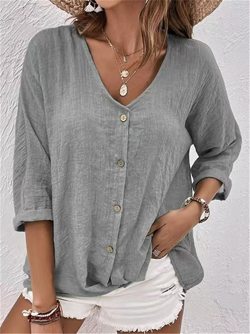 Elegant Buttons Solid Blouse S - Women Formal Wear Tops review and price