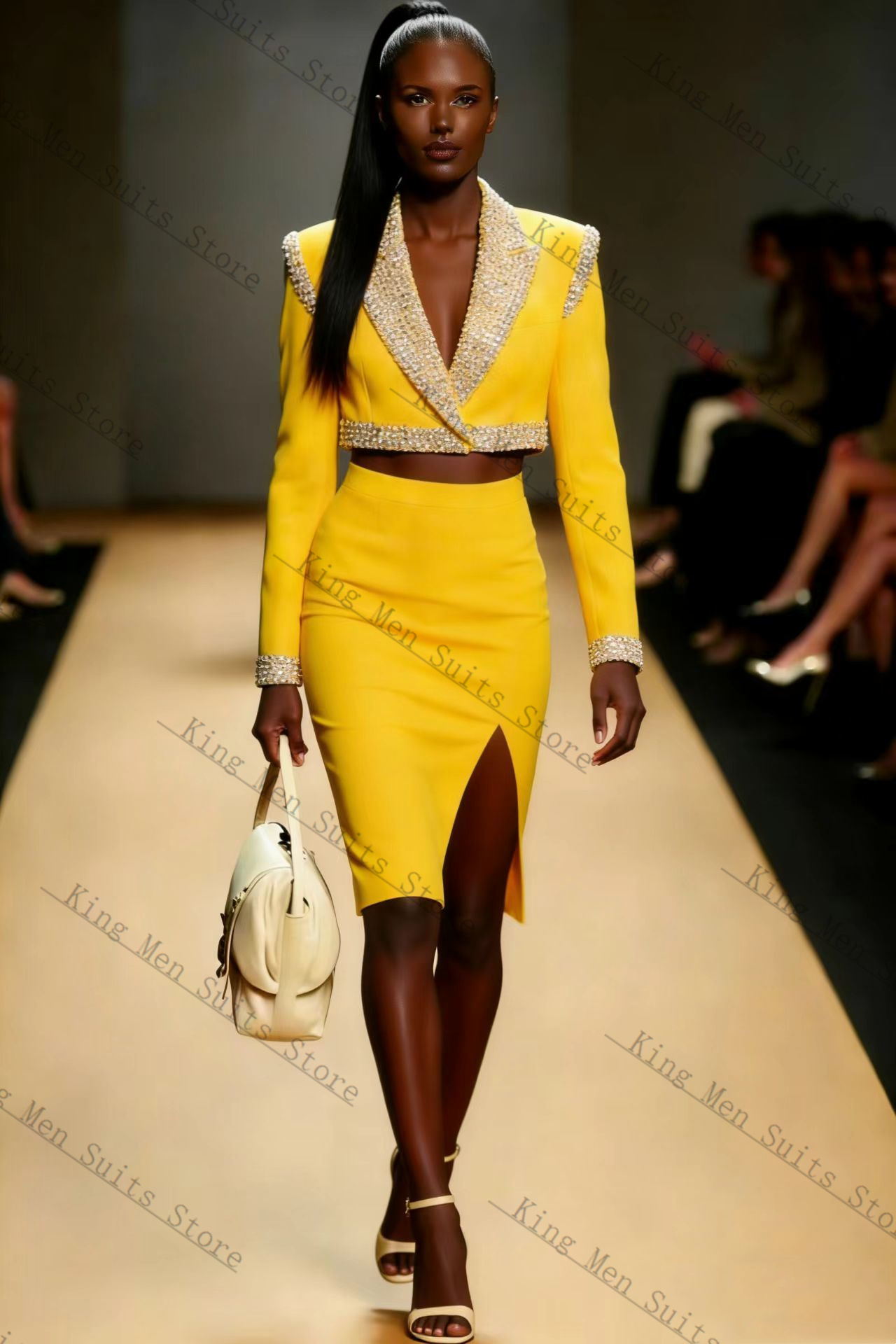 Yellow Crystals Women Suit Ski - Women'S Formal Jackets To Wear With Dresses review and price