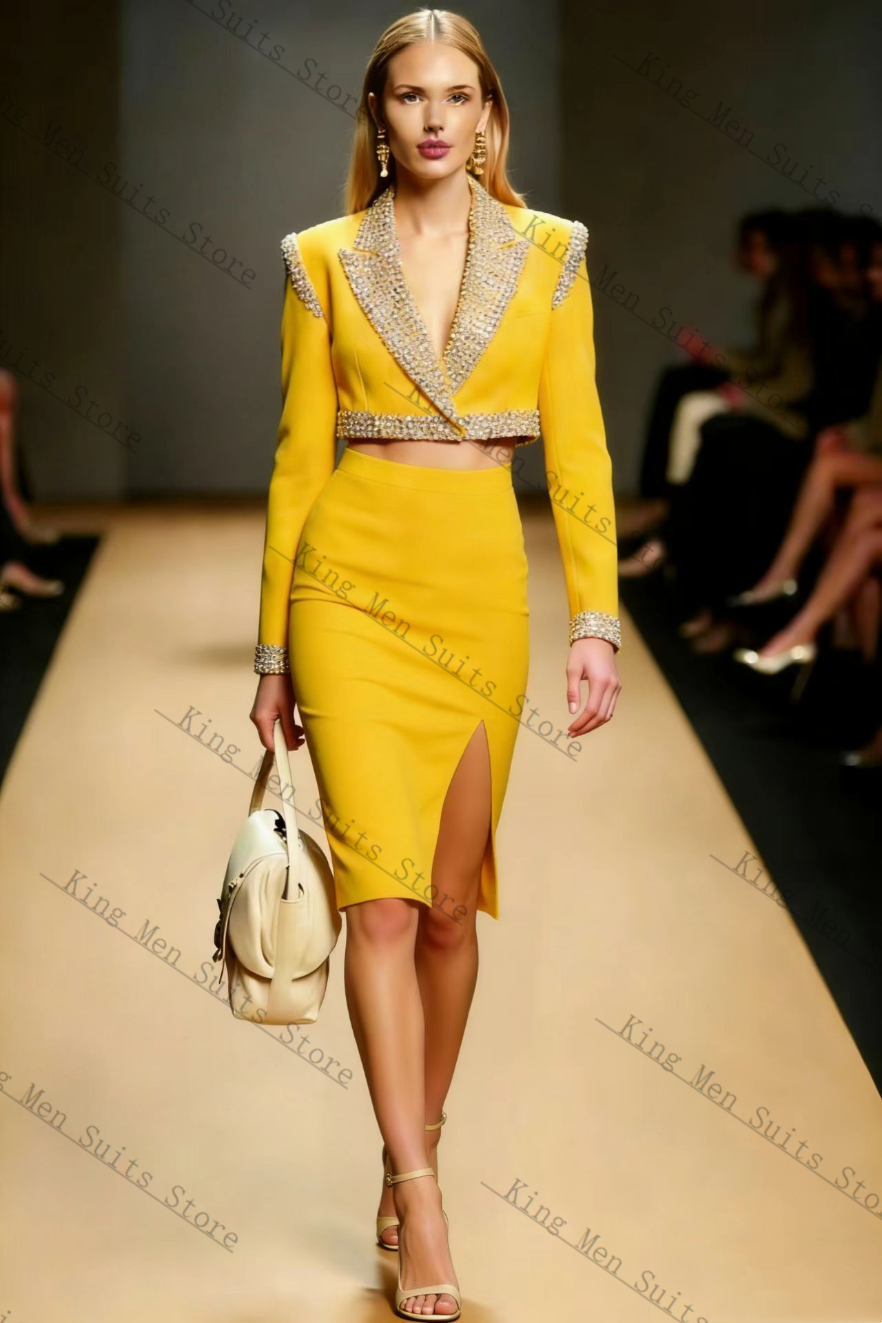 Yellow Crystals Women Suit Ski - Women'S Formal Jackets To Wear With Dresses review and price