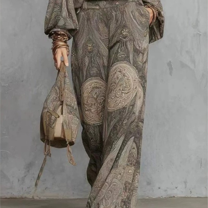 Boho Paisley Print Two-Piece S - Women Formal Wear Tops review and price