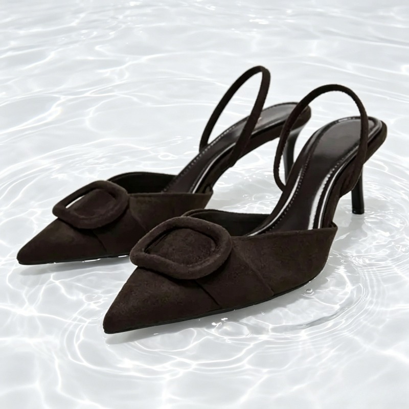 Coffee Faux Suede High-heel Sa - Women Formal Wear For Office review and price